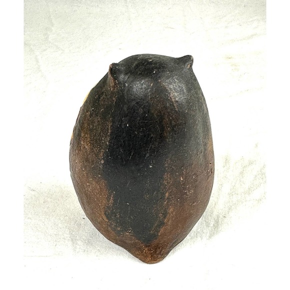 Vintage Ceramic Pottery Owl Wide Eyes Eyelashes Anthropomorphic Hand Painted - Picture 5 of 10